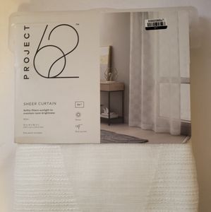 Project 62 Sheer White Polyester Curtain 84" L
